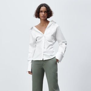 Zara poplin cinched top